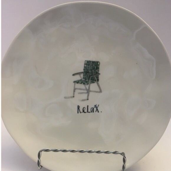 Rae Dunn Magenta Lunch Salad Plates Lot of 3 – Relax, Happy, Camper, 8” Melamine - Picture 5 of 5